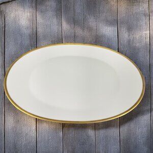 Rosenthal Germany 3680 White Gold BandBlack Lines Oval Serving Tray Platter 15in